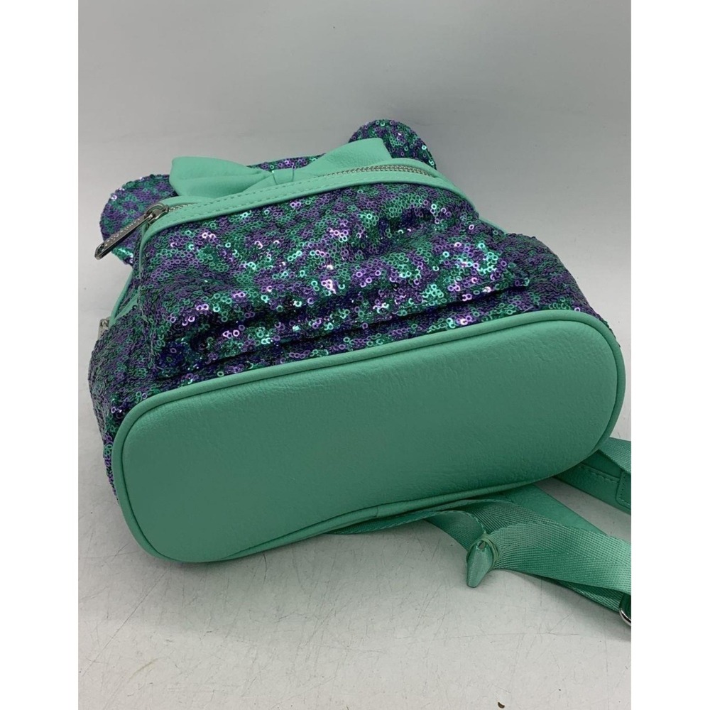 LOUNGEFLY 2023‎  Disney Parks Sequin Minnie Mouse Backpack – Teal & Purple - Picture 6 of 7